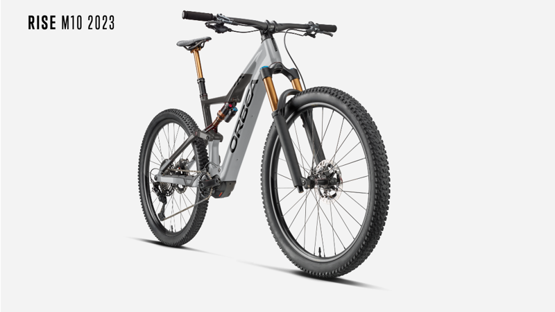 2023 Custom Orbea Rise M10 Electric Bike Large - Silver/Galactic Rainbow-1